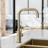 G#2(Gold) Meir Round Pvd Tiger Bronze Solid Brass 360° Swivel Kitchen Mixer Tap Sink Mixers