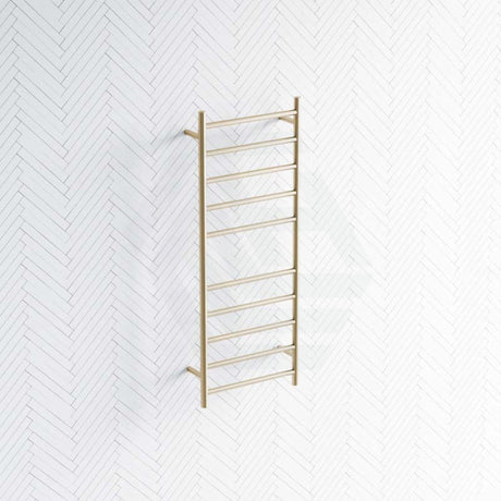 G#2(Gold) Radiant Light Gold Heated Round Ladder Towel Rail 430 X 1100Mm 10 Bars Rails