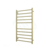 Radiant Light Gold Heated Round Ladder Towel Rail 600 X 1100Mm 10 Bars Rails