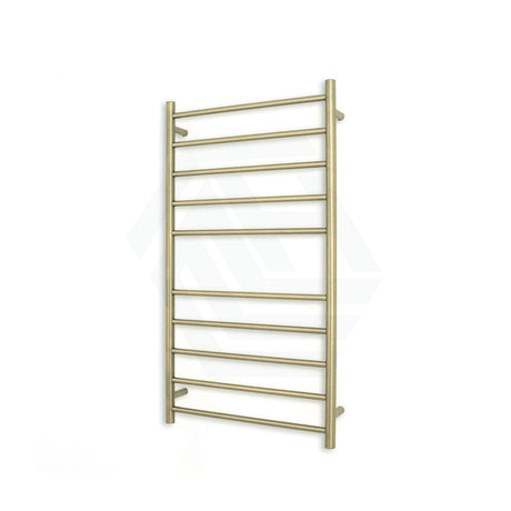 Radiant Light Gold Heated Round Ladder Towel Rail 600 X 1100Mm 10 Bars Rails