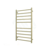 G#2(Gold) Radiant Light Gold Heated Round Ladder Towel Rail 600 X 1100Mm 10 Bars Rails