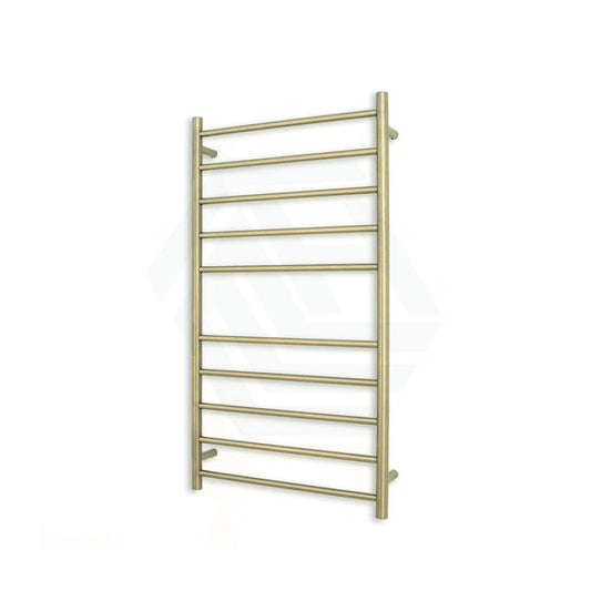 G#2(Gold) Radiant Light Gold Heated Round Ladder Towel Rail 600 X 1100Mm 10 Bars Rails