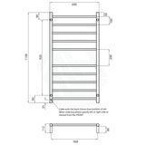 Radiant Light Gold Heated Round Ladder Towel Rail 600 X 1100Mm 10 Bars Rails