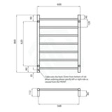 G#2(Gold) Radiant Light Gold Heated Round Ladder Towel Rail 600 X 800Mm 7 Bars Rails