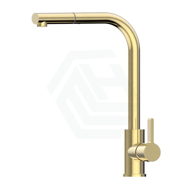 Xclaimer Xpressfit Brushed Gold Stainless Steel Straight Neck Retractable Mini Pull Out Mixer Sink