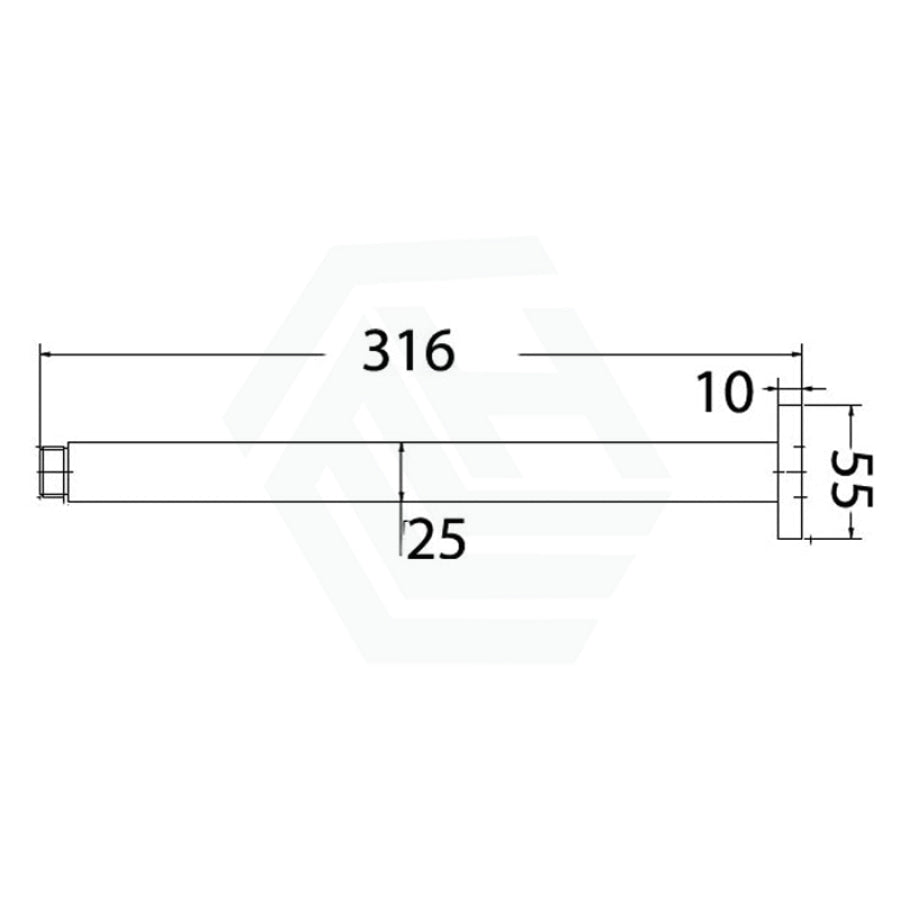 G#4(Gold) 316Mm Square Vertical Ceiling Shower Arm Brushed Gold Arms