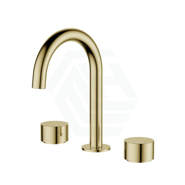 G#3(Gold) Brushed Gold Solid Brass Tap Set Hob Mounted For Basin Bath/Basin Sets