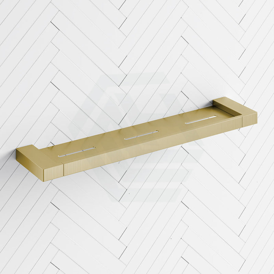 G#3(Gold) Ceram Brushed Gold Cosmetic Metal Shelf Brass & Zinc Alloy Back To Wall Bathroom Shelves