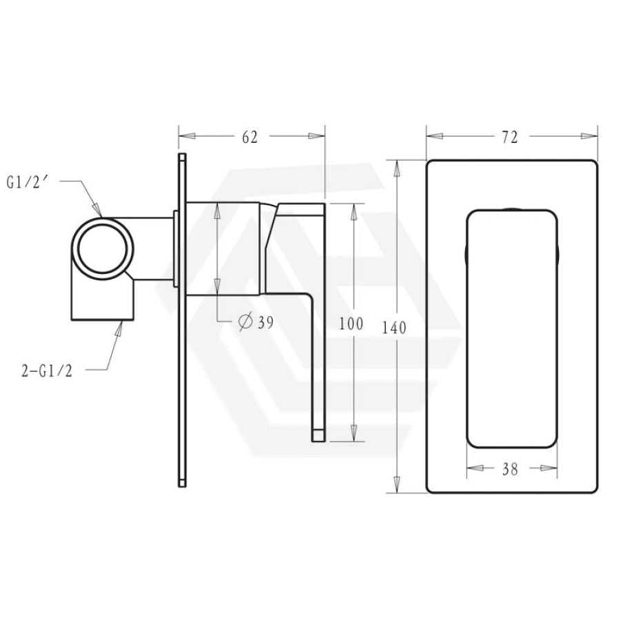 Ikon Ceram Brass Brushed Nickel Shower/Bath Wall Mixer Mixers