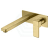 G#3(Gold) Ikon Ceram Brushed Gold Square Brass Wall Mounted Mixer With Spout For Bathtub And Basin