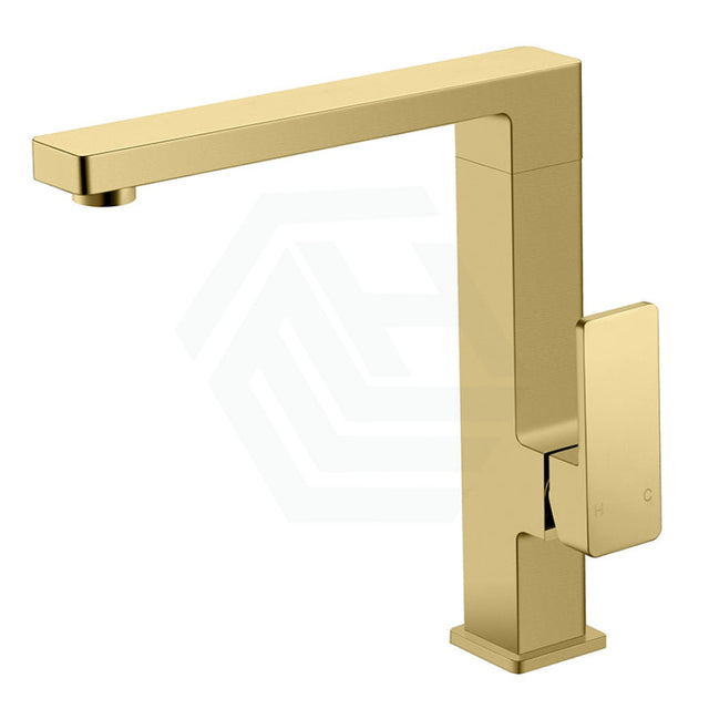 G#3(Gold) Ikon Ceram High Rise 360 Swivel Solid Brass Brushed Gold Kitchen Sink Mixer Tap Mixers