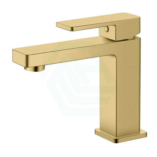 G#3(Gold) Ikon Ceram Solid Brass Brushed Gold Basin Mixer Tap For Vanity And Sink Short Mixers