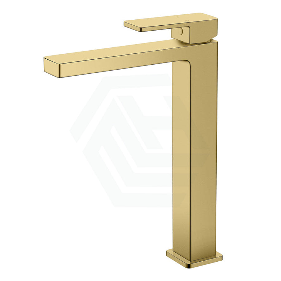 G#1(Gold) Ikon Ceram Solid Brass Brushed Gold Handle Tall Basin Mixer Tap For Vanity And Sink Mixers