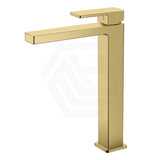 G#1(Gold) Ikon Ceram Solid Brass Brushed Gold Handle Tall Basin Mixer Tap For Vanity And Sink Mixers