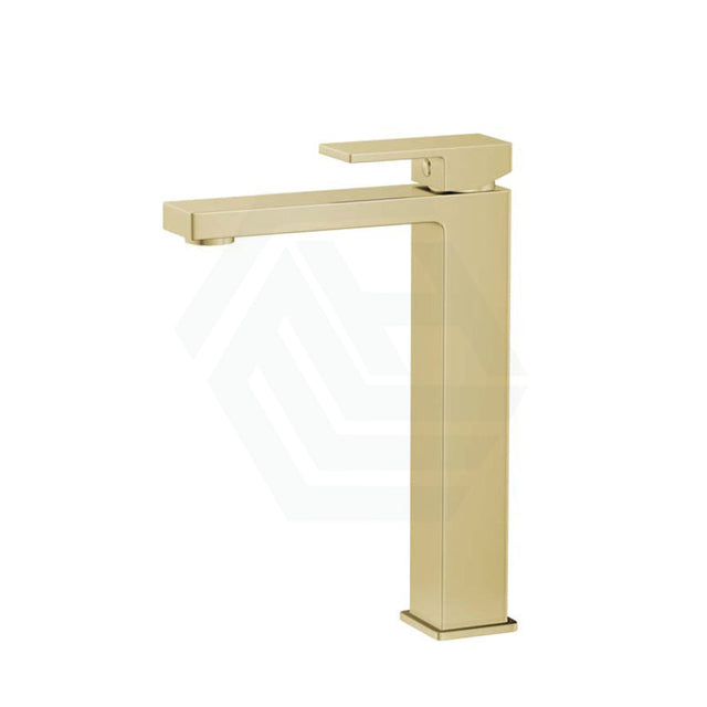 G#3(Gold) Ikon Ceram Solid Brass Brushed Gold Handle Tall Basin Mixer Tap For Vanity And Sink Mixers