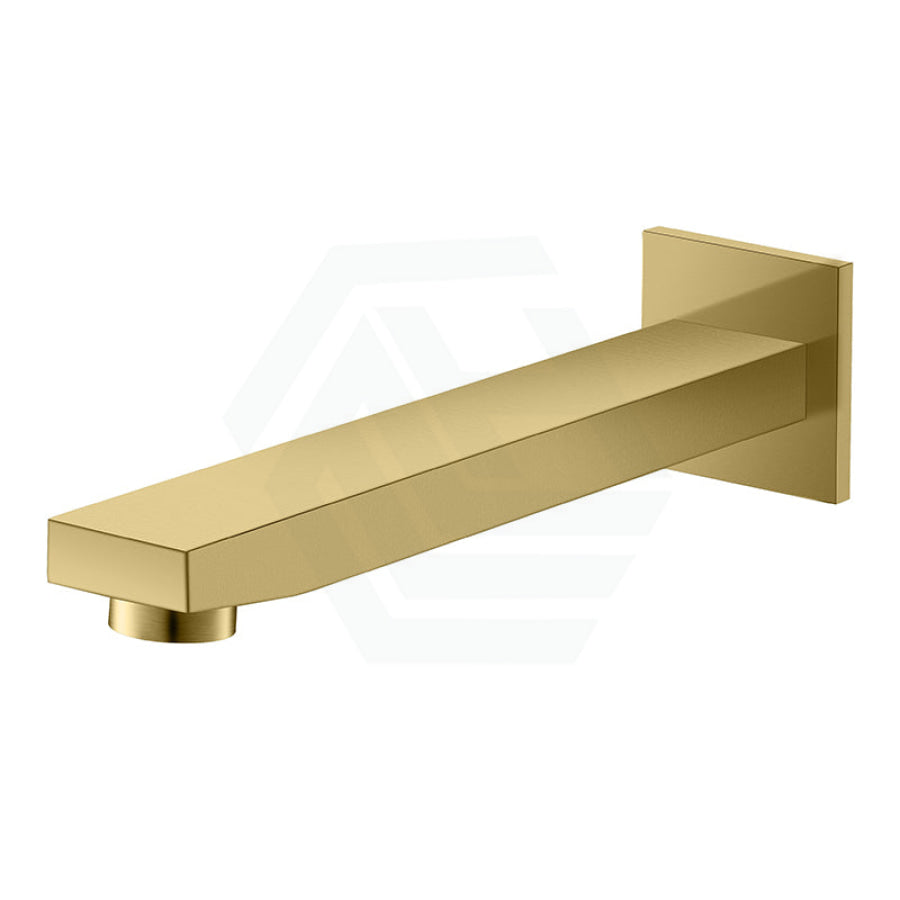 G#3(Gold) Ikon Flores Brass Brushed Gold Right-Angle Edge Bathtub Spout Wall Water Spouts