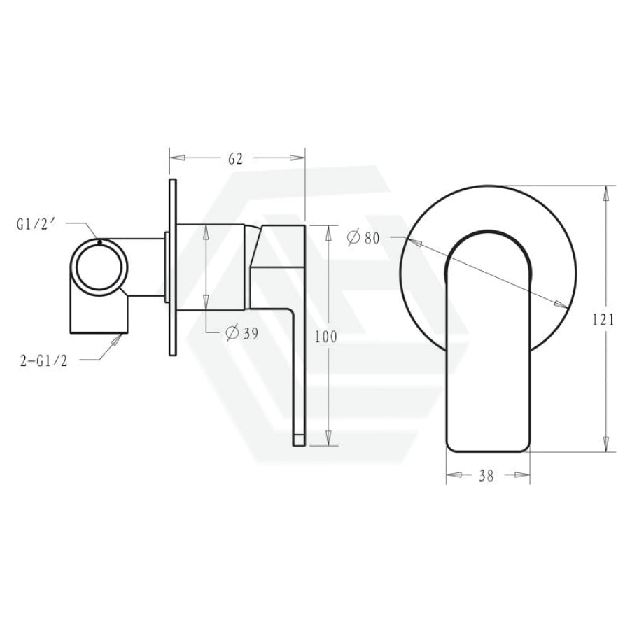 N#1(Nickel) Ikon Flores Brass Brushed Nickel Shower/Bath Wall Mixer Mixers