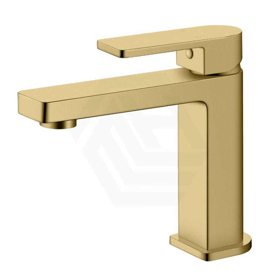 G#3(Gold) Ikon Flores Solid Brass Brushed Gold Basin Mixer Tap For Vanity And Sink Short Mixers