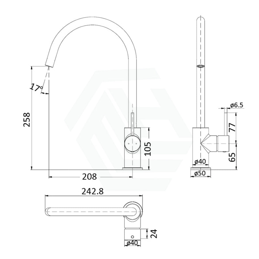 G#3(Gold) Ikon Hali 360 Swivel Brushed Gold Solid Brass Kitchen Sink Mixer Tap Pin Lever Mixers