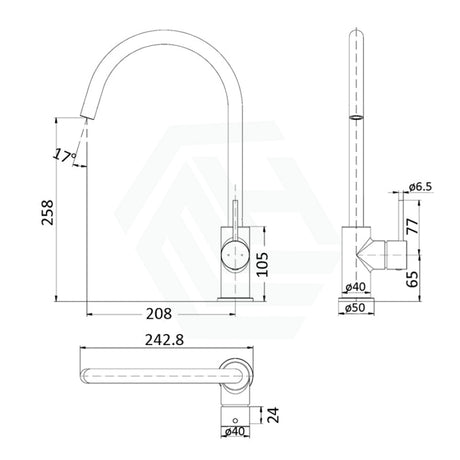 G#3(Gold) Ikon Hali 360 Swivel Brushed Gold Solid Brass Kitchen Sink Mixer Tap Pin Lever Mixers