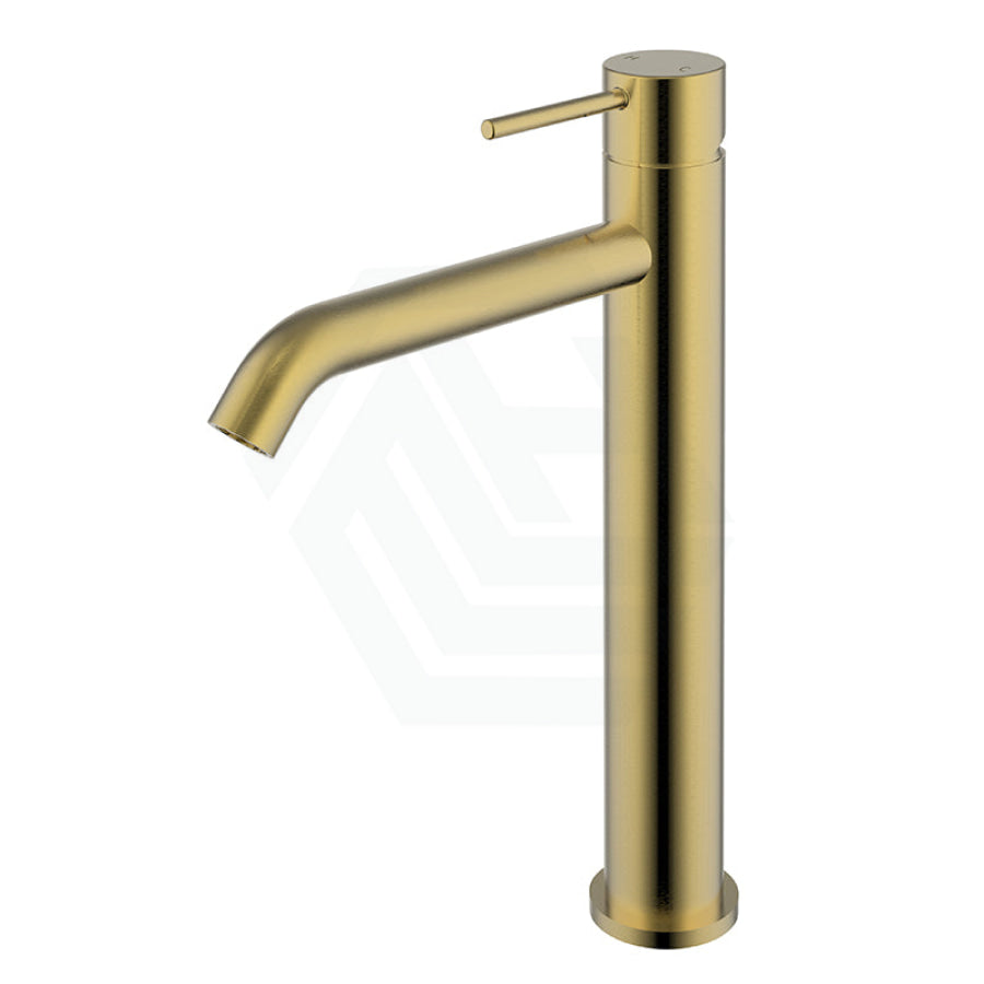 G#4(Gold) Ikon Hali Pin Lever Solid Brass Brushed Gold Tall Basin Mixer Tap For Vanity And Sink