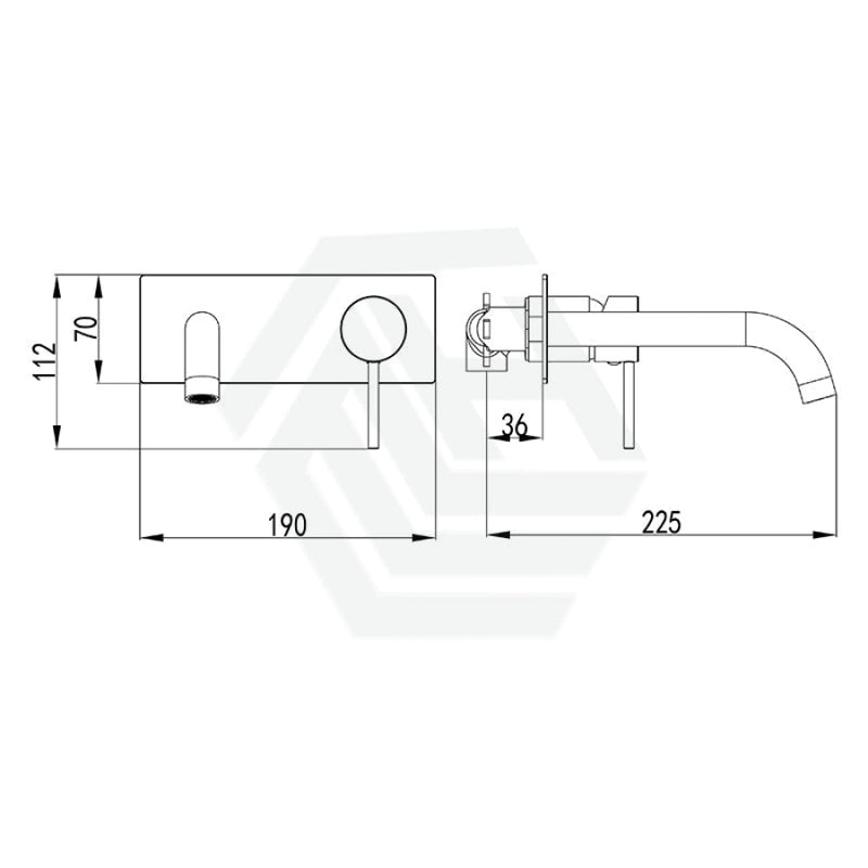 Ikon Hali Round Brushed Gold Brass Bathtub/Basin Wall Mixer With Spout Pin Lever Mixers