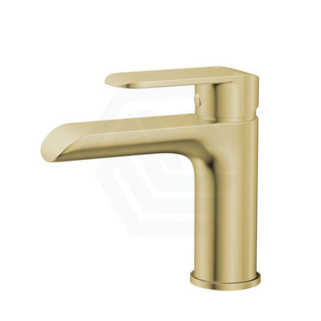 G#3(Gold) Ikon Kara Solid Brass Brushed Gold Basin Mixer Tap For Vanity And Sink Short Mixers