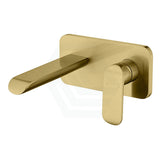 Ikon Kara Brass Brushed Gold Wall Mixer With Spout