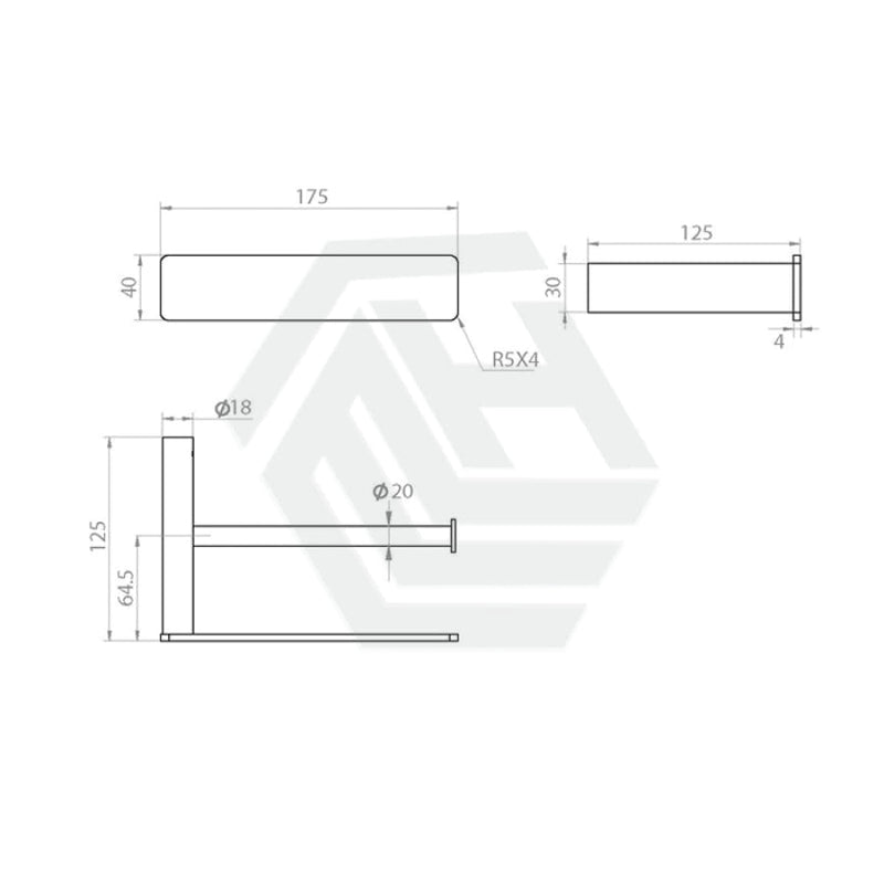 Linkware Gabe Toilet Roll Holder Brushed Nickel Paper Holders