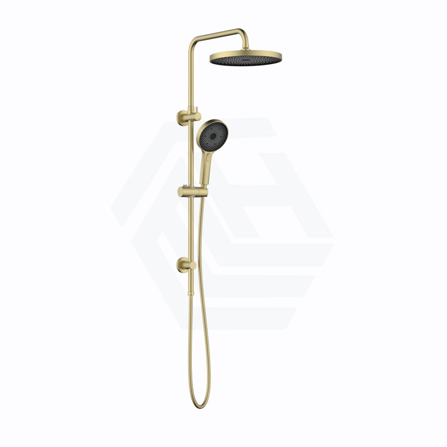 G#5(Gold) Linkware Gabe Twin Shower On Rail Brushed Gold Brushd Showers