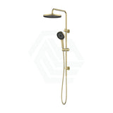 G#3(Gold) Linkware Gabe Twin Shower On Rail ¨C Brushed Gold Brushd Showers