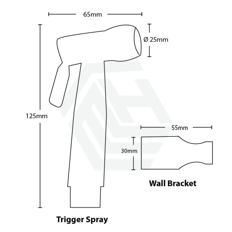 Linkware Trigger Spray With Anti-Burst Hose/Dual Check Valve White Toilet Bidet & Sprayers