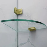 G#2(Gold) 685-1400Mm L Shape Frameless Shower Screen Hinge Door Fix Panel Light Brushed Gold