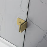 750/805/900Mm Bathtub Shower Screen Fixed Panel Brushed Gold Fittings 10Mm Tempered Glass