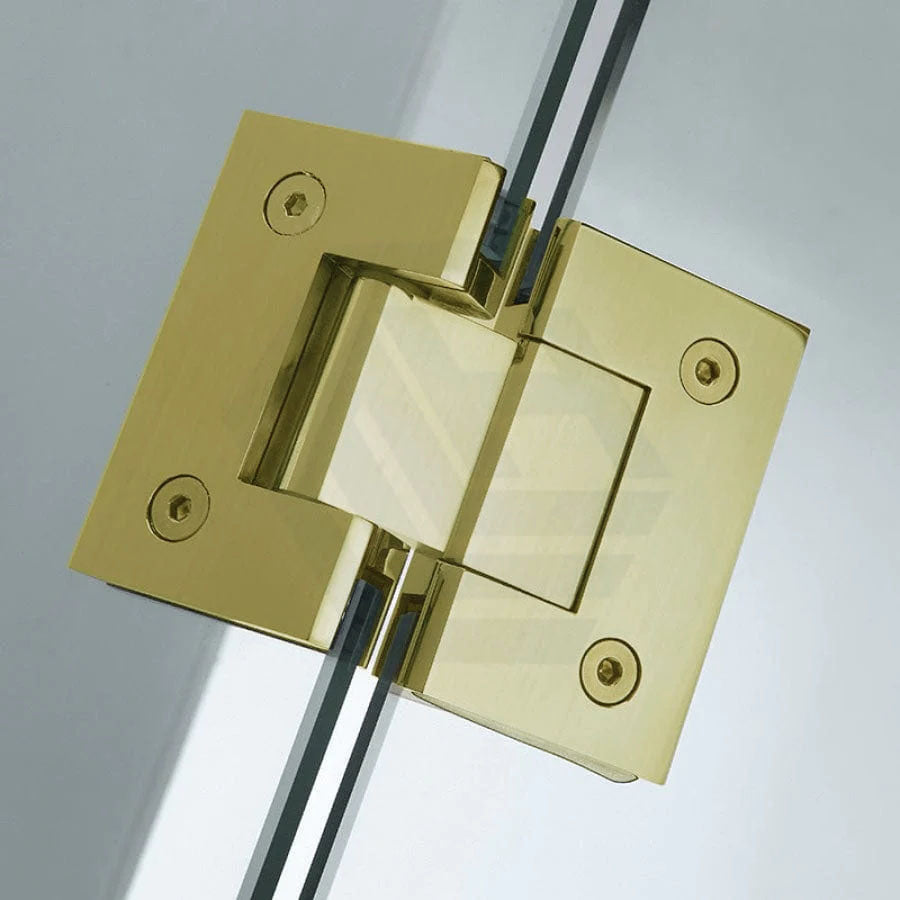 G#2(Gold) 800~1150Mm Diamond Shape Shower Screen Pivot Door Light Brushed Gold Frameless 10Mm Glass