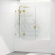 G#2(Gold) 850/1000X1500Mm Fixed & Swing Bathtub Shower Screen 10Mm Tempered Glass Frameless Panel