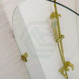 G#2(Gold) 900/1000X2200Mm Arch Frameless Shower Screen Fixed Panel Tempered Glass Light Brushed Gold