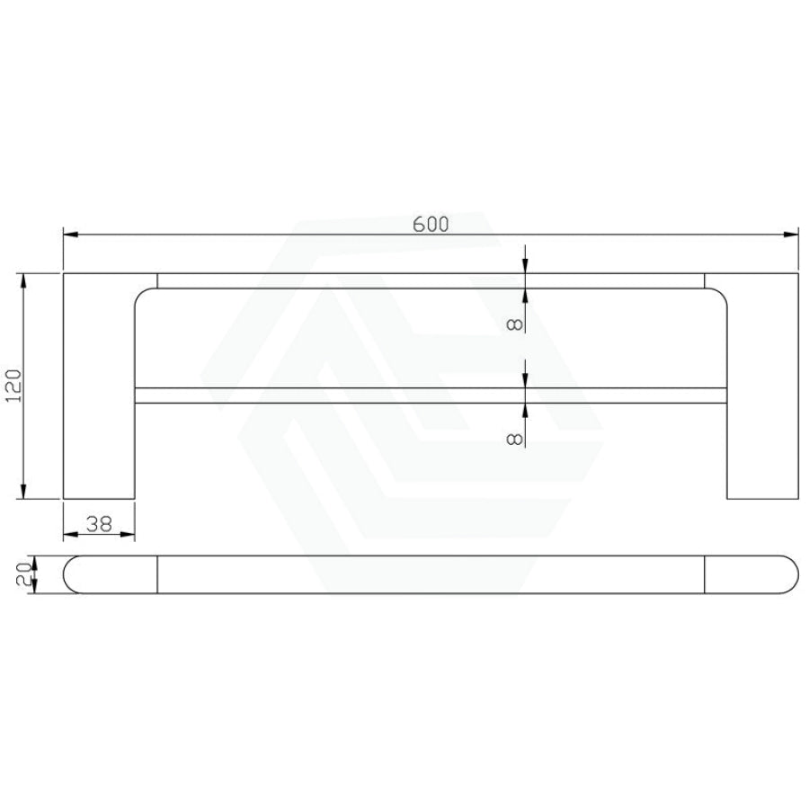 600Mm Double Towel Rail Chrome And White Bathroom Products