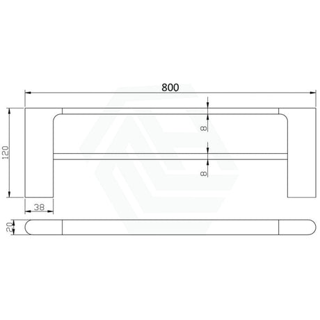 600/800Mm Double Towel Rail Chrome And White Accessories