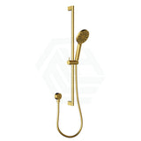 G#4(Gold) Cora Brushed Gold Round Sliding Handheld Shower Head On Rail With Water Inlet