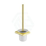 G#4(Gold) Cora Round Square Toilet Brush With Holder Brushed Gold Brushes & Holders