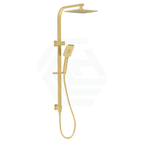 G#4(Gold) Eden Multi-Function Twin Shower Set In Square Brushed Gold Surface Top Inlet Showers