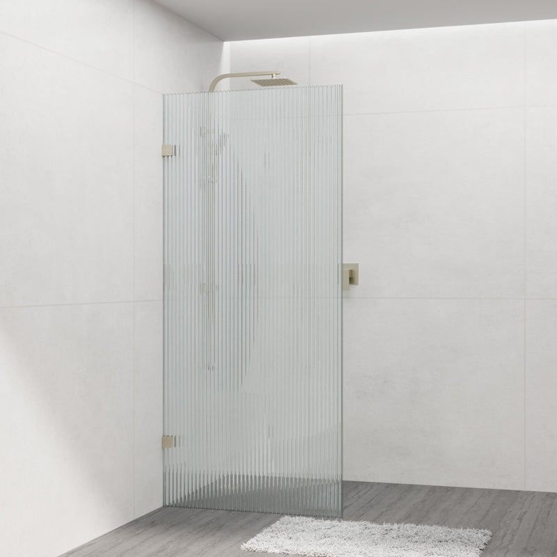 G#2(Gold) From 900 To 1200X2000Mm Frameless Walk-In Shower Screen Single Fixed Panel Light Brushed