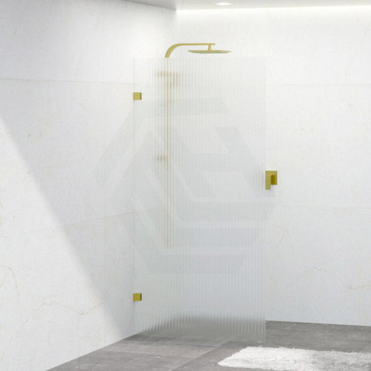 G#2(Gold) From 900 To 1200X2000Mm Frameless Walk-In Shower Screen Single Fixed Panel Light Brushed