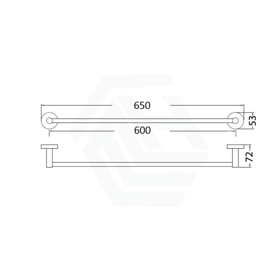 G#4(Gold) Otus 600/750Mm Round Brushed Gold Single Towel Rail 600Mm Rails