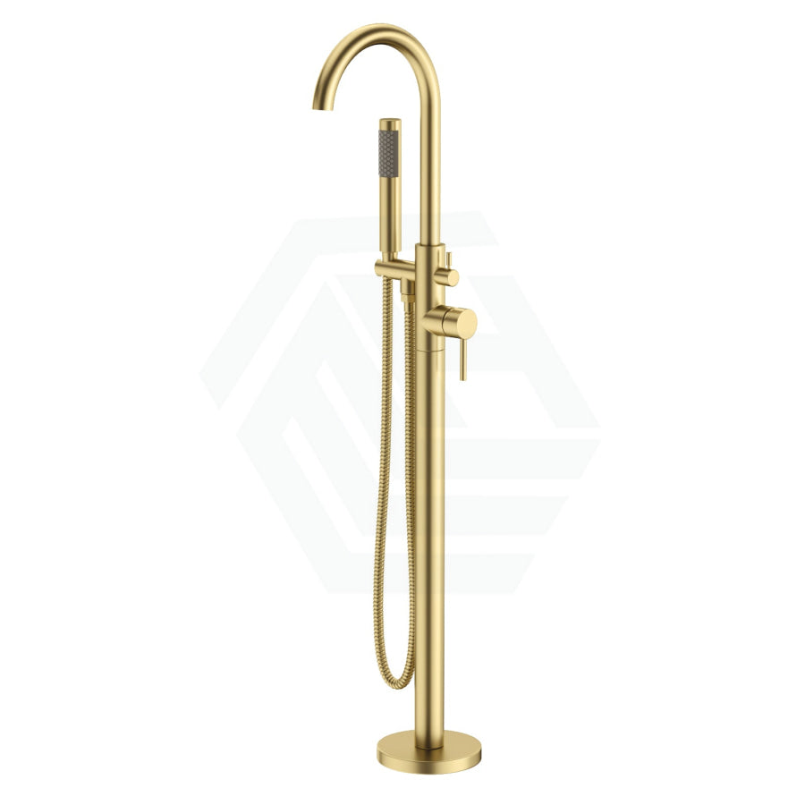 G#4(Gold) Otus Free Standing Bath Mixer With Hand Shower Brass Brushed Gold Round Floor Mounted