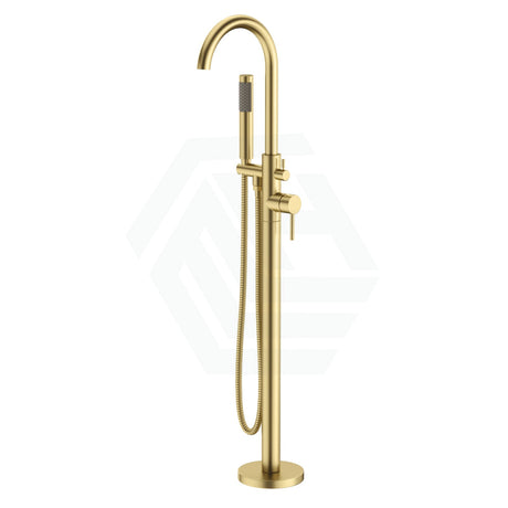 G#4(Gold) Otus Free Standing Bath Mixer With Hand Shower Brass Brushed Gold Round Floor Mounted