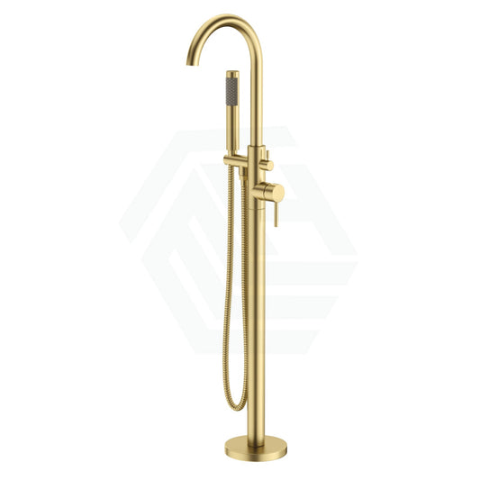 G#4(Gold) Otus Free Standing Bath Mixer With Hand Shower Brass Brushed Gold Round Floor Mounted