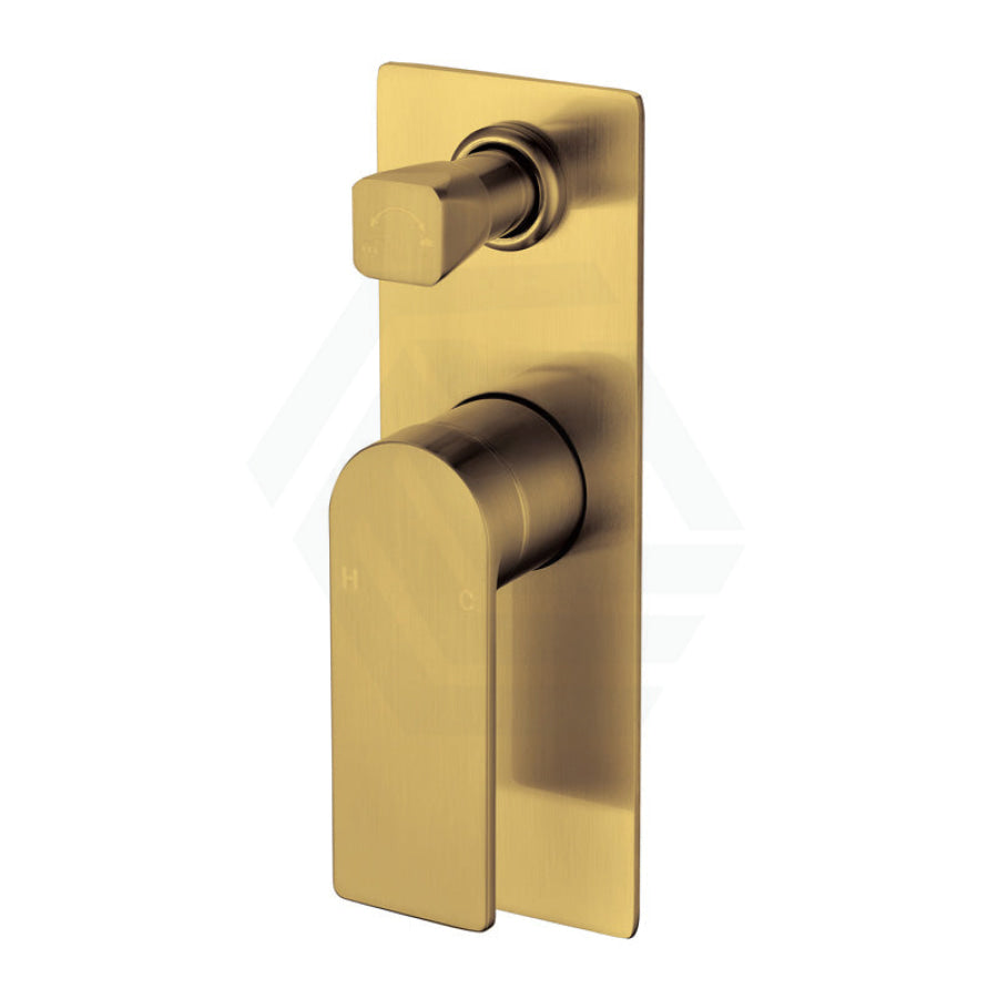 G#4(Gold) Ruki Solid Brass Brushed Gold Bath/Shower Wall Mixer With Diverter Mixers With