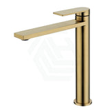 G#4(Gold) Ruki Solid Brass Brushed Gold High Rise Basin Mixer For Vanity And Sink Tall Mixers